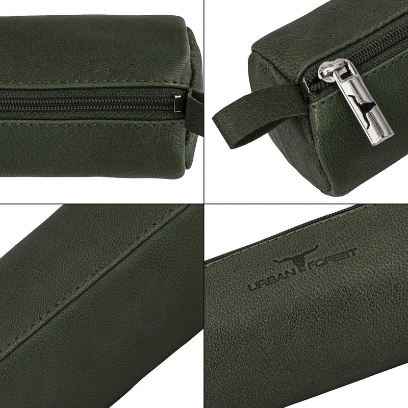 URBANFOREST Leather Toby Green Casual Pencil Pouch | Utility Pouch | Pencil Case | Makeup Toiletry Bag | Pencil Box For Boys - Image 4