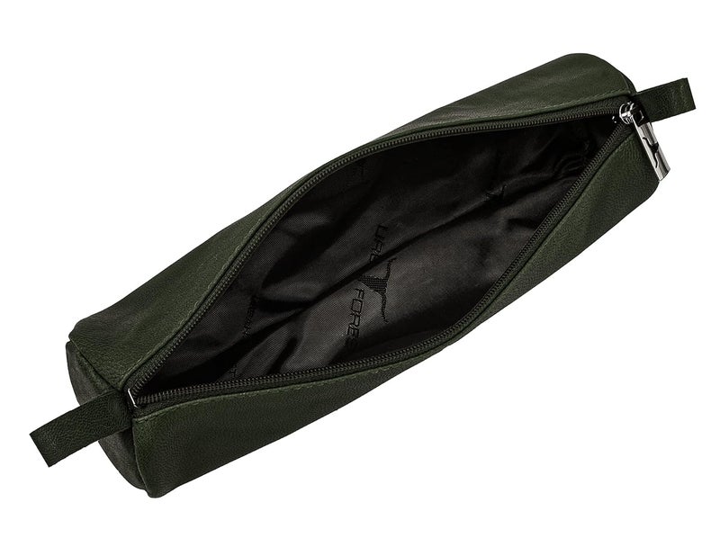 URBANFOREST Leather Toby Green Casual Pencil Pouch | Utility Pouch | Pencil Case | Makeup Toiletry Bag | Pencil Box For Boys - Image 2