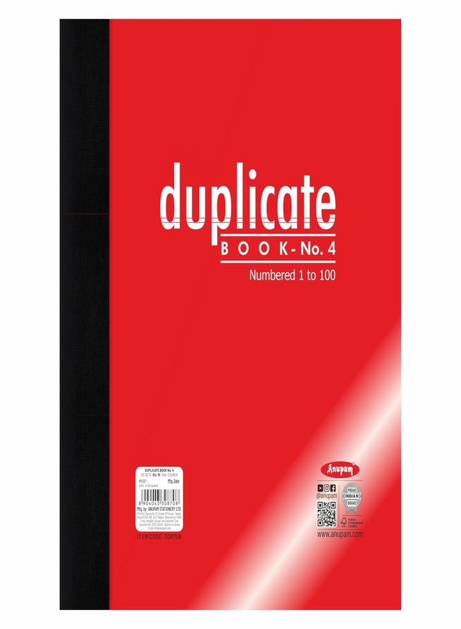 Anupam 22x29 cm Size Duplicate Book with Carbon & Index Ruled Sheets Pad for Replicate, Record, Organize and Work Order Receipt Book (Size : 4, Pack of 1) - Image 1