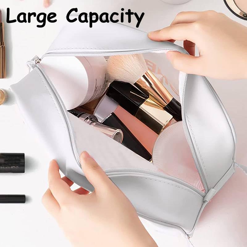 Wazdorf Cosmetic Pouch Bag – Large Waterproof Wash Bag with Handle, Translucent Cosmetic Organizer for Makeup, Brushes & Accessories – Unisex Storage Pouch for Travel & Bathroom Use (White-3 Pcs) - Image 2
