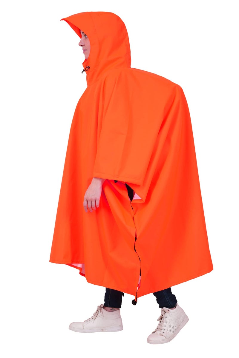 ROCKSPORT Unisex Outdoor Rain Poncho for Adult,Multi Use, Waterproof, Lightweight, Reusable & Packable, One Size Fits MostNeon Orange - Image 1