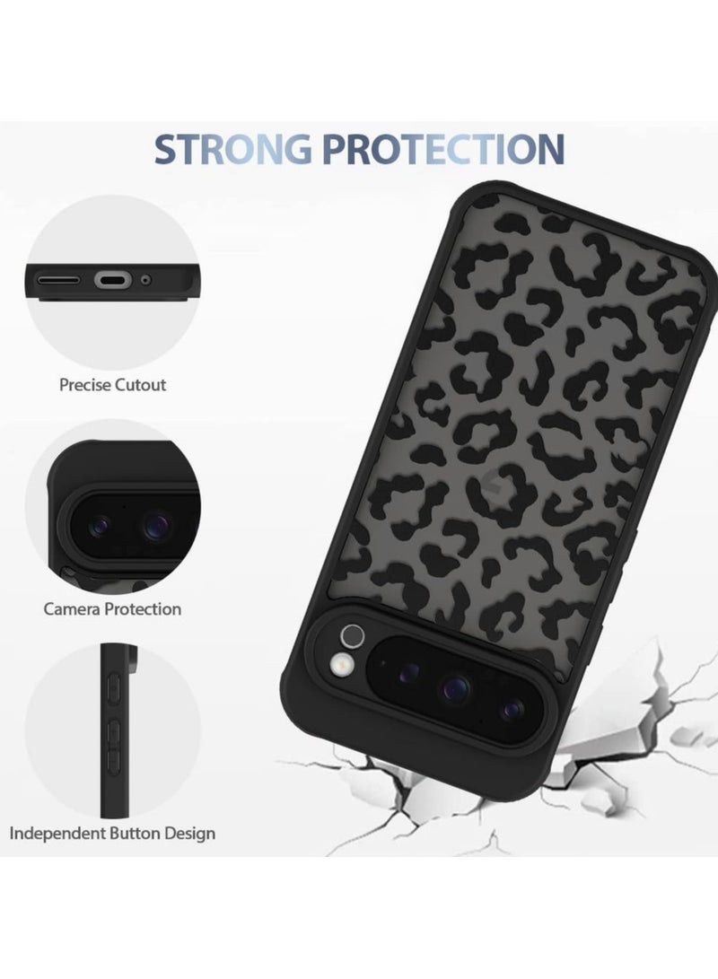 Google Pixel 9 Pro XL Leopard Print Case with MagSafe Magnetic Protection Cover Full-Coverage Drop Protection with Raised Camera Bump Anti-Fingerprint Coating Compatible with MagSafe Wireless Charging in Vehicles - Image 3