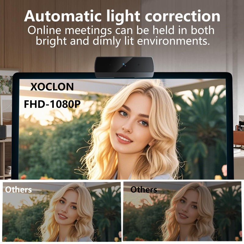 XOCLON 1080p Webcam for PC Laptop Desktop Computer, USB Webcam with Microphone, Streaming Camera, Plug & Play, for Meeting/Online Video Calls - Image 4