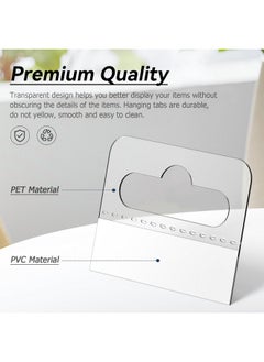 Tecreddy Hang Tabs 200 Pcs Clear Sticky Hanging Tabs Slot Hole Self Adhesive Plastic Hang Tags For Hanging Retail Display 4.5 * 3.5Cm  - Image 2