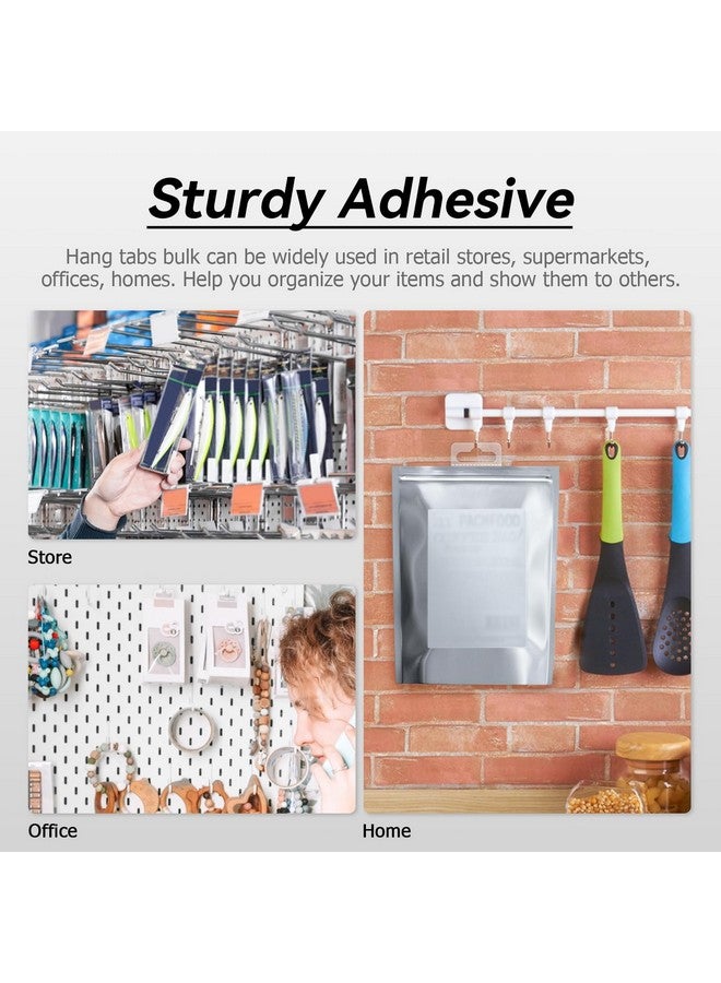 Tecreddy Hang Tabs 200 Pcs Clear Sticky Hanging Tabs Slot Hole Self Adhesive Plastic Hang Tags For Hanging Retail Display 4.5 * 3.5Cm - Image 3