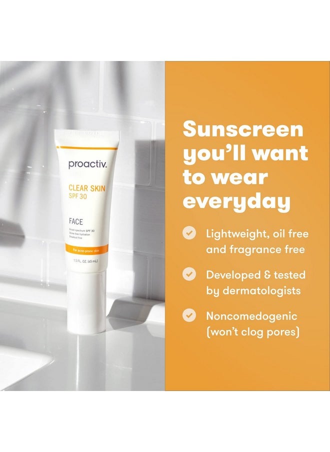 Proactiv - Proactiv Clear Skin Face Sunscreen Moisturizer With SPF 30 - Hydrating SPF Lotion And Sensitive Skin Sunscreen For Oily Skin And Acne-Prone Skin, Oil Free Matte Skincare Sunscreen, 1.5oz - Image 1