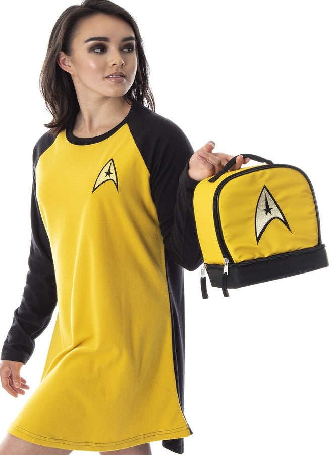 INTIMO Star Trek The Original Series Captain Kirk Embroidered Command Logo Dual Compartment Insulated Lunch Box Bag Tote - Image 2