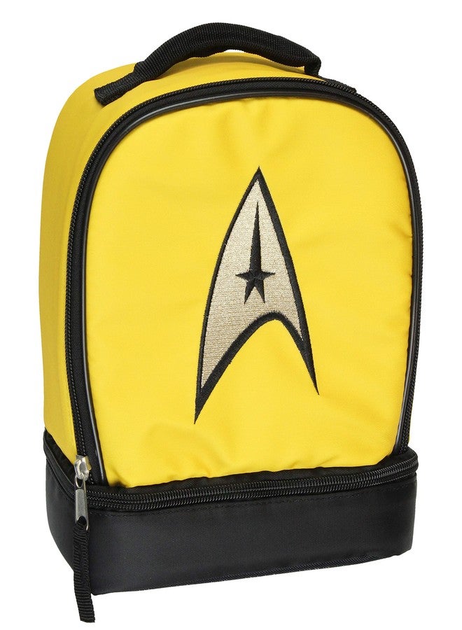 INTIMO Star Trek The Original Series Captain Kirk Embroidered Command Logo Dual Compartment Insulated Lunch Box Bag Tote - Image 1