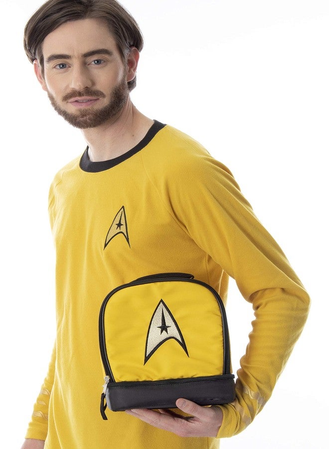 INTIMO Star Trek The Original Series Captain Kirk Embroidered Command Logo Dual Compartment Insulated Lunch Box Bag Tote - Image 3