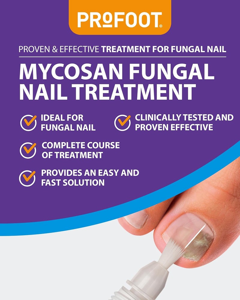 ProFoot علاج فطريات الأظافر من بروفوت مايكسون 5 مل سيروم فريد لعلاج عدوى أظافر القدم يتضمن فرشاة مصممة خصيصًا 10 ملفات أظافر للاستخدام الفردي جدول علاج فطريات الأظافر - Image 2