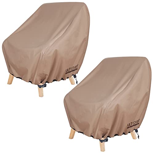ULTCOVER Waterproof Patio Chair Cover – Outdoor Lounge Deep Seat Single Lawn Chair Cover 2 Pack Fits Up to 35W x 38D x 34H inches - Image 1