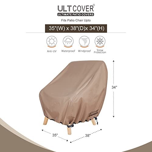 ULTCOVER Waterproof Patio Chair Cover – Outdoor Lounge Deep Seat Single Lawn Chair Cover 2 Pack Fits Up to 35W x 38D x 34H inches - Image 2