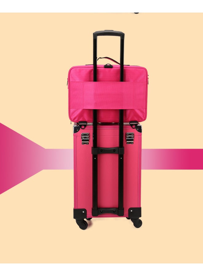 Generic INS Style Large Capacity Partition Cosmetic Case Makeup Artist Beauty Salon Portable Shoulder Makeup Bag Backpack For Women-Color:Small Small Size Double-layer Partition Rose Red-Size:5-inch - Image 3
