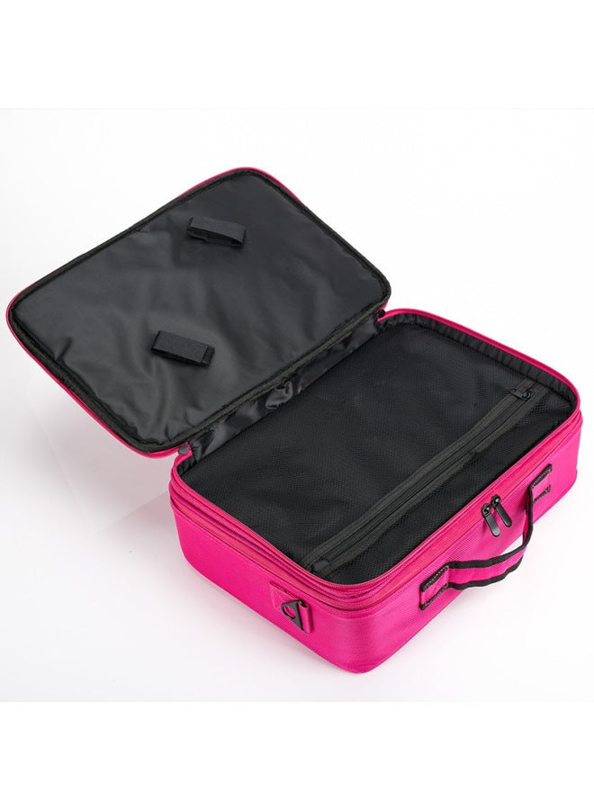 Generic INS Style Large Capacity Partition Cosmetic Case Makeup Artist Beauty Salon Portable Shoulder Makeup Bag Backpack For Women-Color:Small Small Size Double-layer Partition Rose Red-Size:5-inch - Image 4