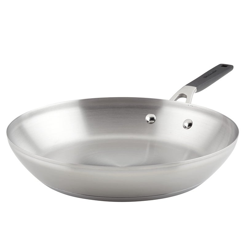 KitchenAid 71025 Stainless Steel Frying Pan/Skillet, 12 Inch - Brushed Stainless Steel - Image 1