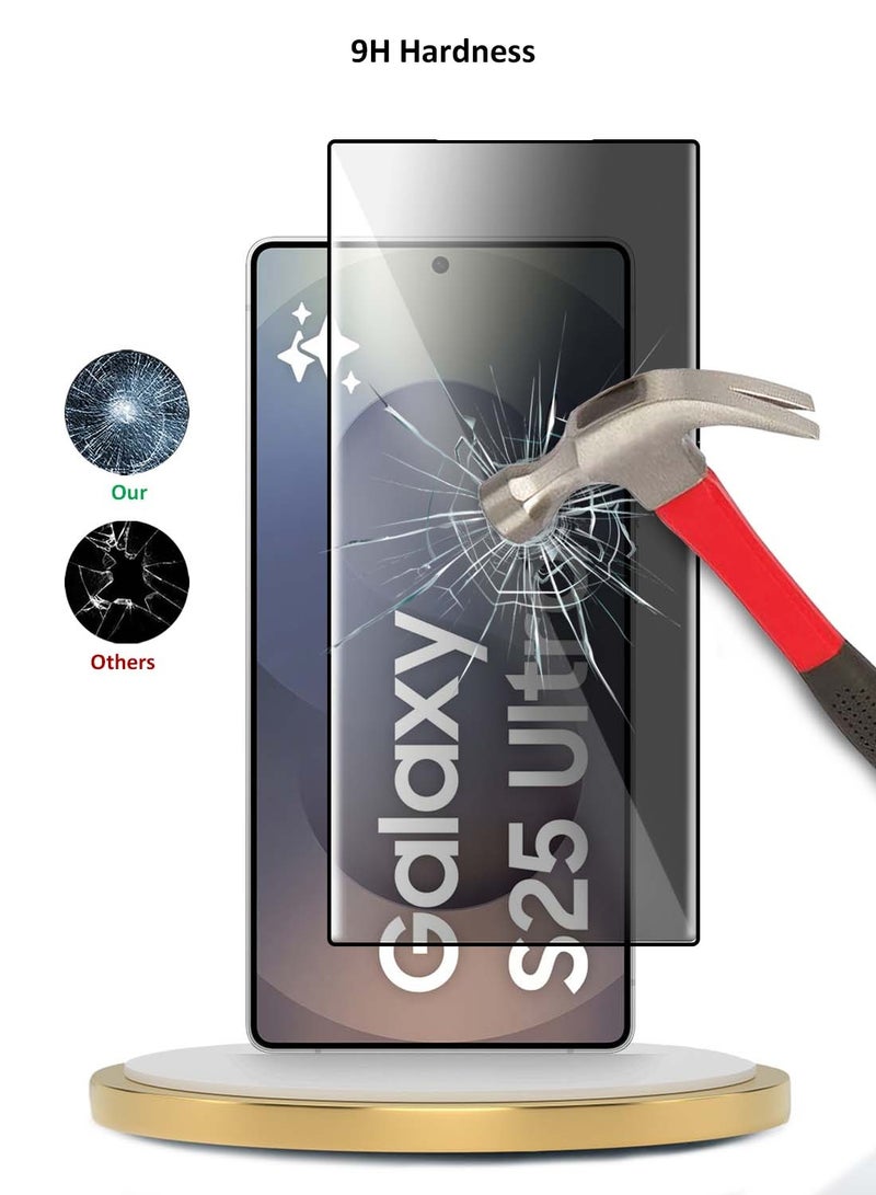 Wtech Samsung Galaxy S25 Ultra 2025 Premium Edge-Pro Series Privacy Full Glue Full Cover Tempered Glass Screen Protector - Clear/Black - Image 4