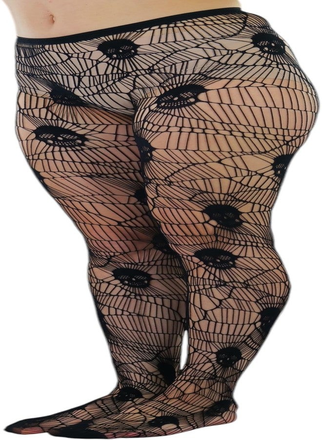 جوارب نسائية من ToBeInStyle بنمط جمجمة شبكية متعددة الخيوط - أسود - مقاس واحد - Image 5