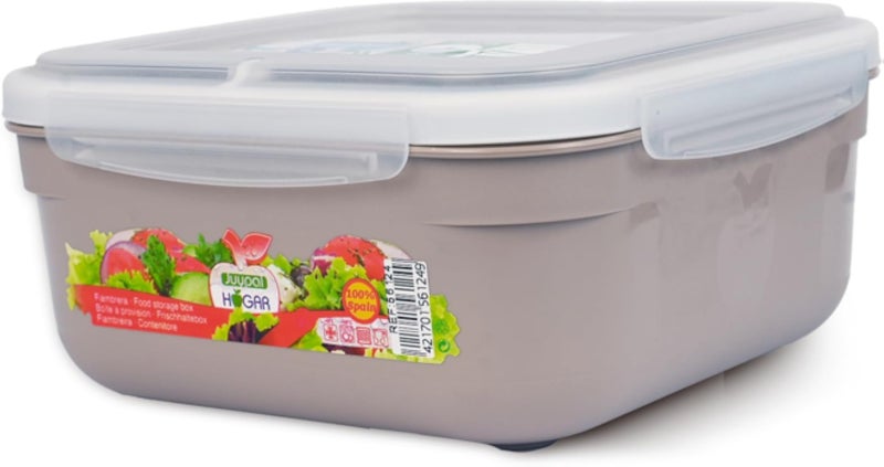 Food Container 2.5L â€“ BPA Free Plastic Lunch Box, Leak Proof with Silicone Seal â€“ Freezer, Microwave and Dishwasher Safe, Made in Spain â€“ 20Ã—20Ã—9 cm (Beige)