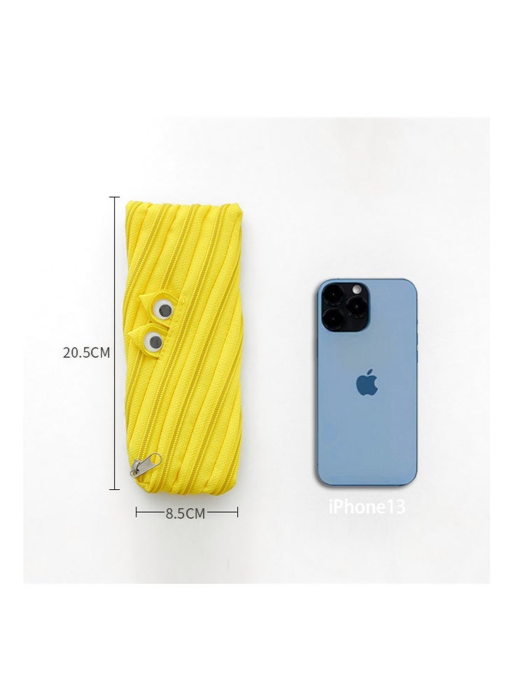 Monster Zipper Pen Case-Multifunction Cute Big-Eyed Monster Pencil Case, Fashionable and Unique Wallet, Practical  Student Stationery Suitable for Men and Women (Blue) - Image 5