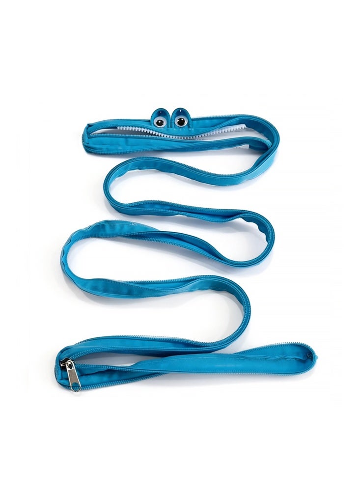 Monster Zipper Pen Case-Multifunction Cute Big-Eyed Monster Pencil Case, Fashionable and Unique Wallet, Practical  Student Stationery Suitable for Men and Women (Blue) - Image 2