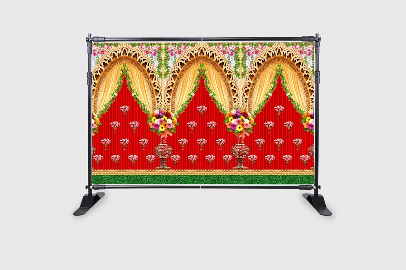 Backdropon Decorative Flower Background Backdrop Curtain for Decoration Backdrop Cloth for Traditional/Background Curtain Cloth for Pooja/Festival Size 5 Feet Height and 8 Feet Width (5 * 8) - Image 2