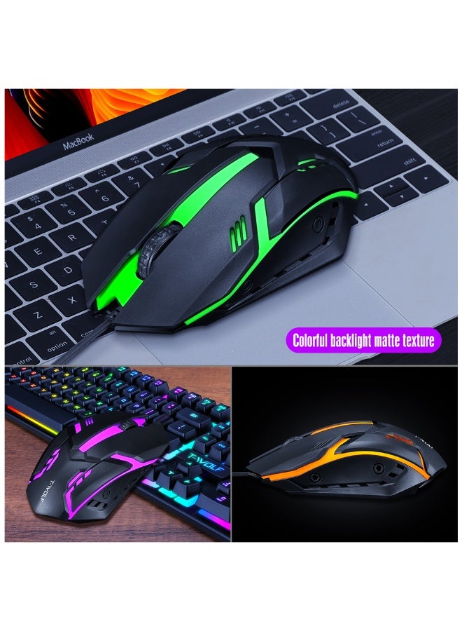 TWOLF200 Gaming Wired Keyboard and Mouse Combo Computer 104key rainbow Backlight Keyboard Mouse Set for PC Desktop - Image 4
