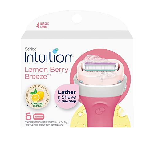 Intuition Schick Intuition Refill, Lemon Berry Breeze Razors for Women | Intuition Razor Blades Refill with Organic Lemon, 6 Count Razor Refills - Image 1