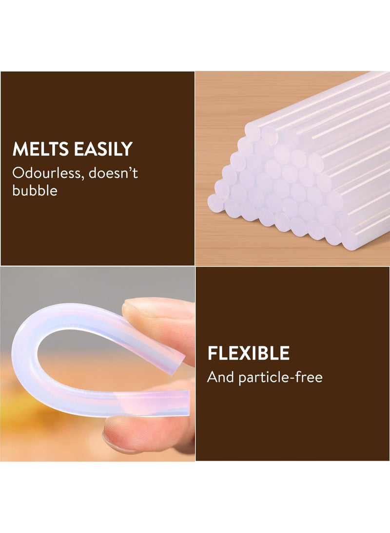 JOYBOS ٥٠ قطعة من أعواد الغراء الساخن الشفافة، بأبعاد ١١ مم × ٢٠٠ مم (٠.٤٣ بوصة × ٧.٨٧ بوصة) - لاصق عالي القوة، غير سام، ذو تماسك منخفض، مناسب للأعمال اليدوية، والمشاريع المنزلية، والخشب، والأقمشة - صديق للبيئة، ذو سطح أملس، متعدد الاستخدامات. - Image 4