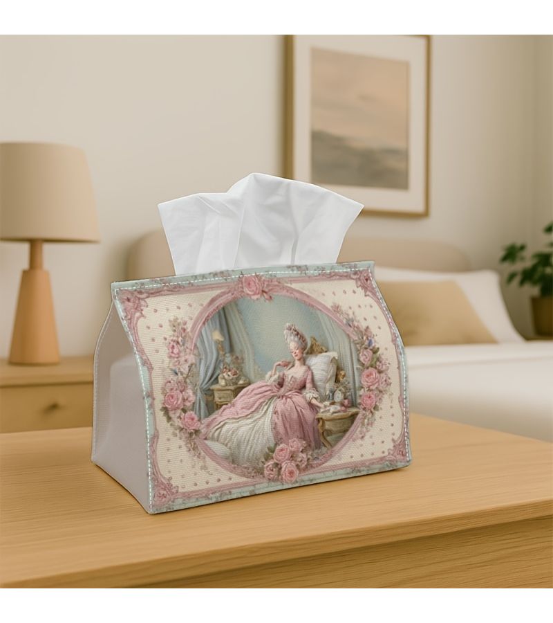 1pc Vintage Woman Pink Bed Tissue Box Decorative Storage Home Car - Image 5