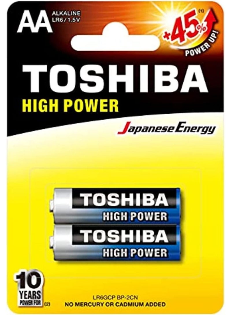 Toshiba AA High Power Batteries 2pcs 258420