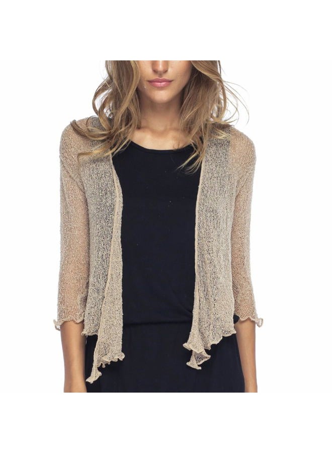Back From Bali Womens Sheer Shrug Cardigan Lightweight Knit, Mocca, One size - Image 1