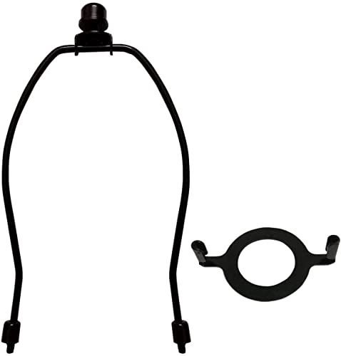 RddenIy 5" Lamp Shade Harp Holder and E26 Light Base UNO Fitter Adapter Converter Finial Set,for Table and Floor Lamps - Image 1