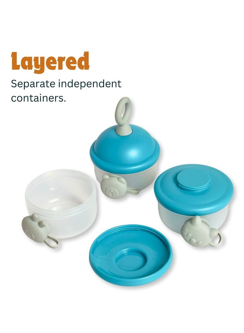 turtees Baby Food Milk Powder Storage, Travel Friendly, BPA-free Portable 3 Layer Container, Food Storage for Baby - Image 5