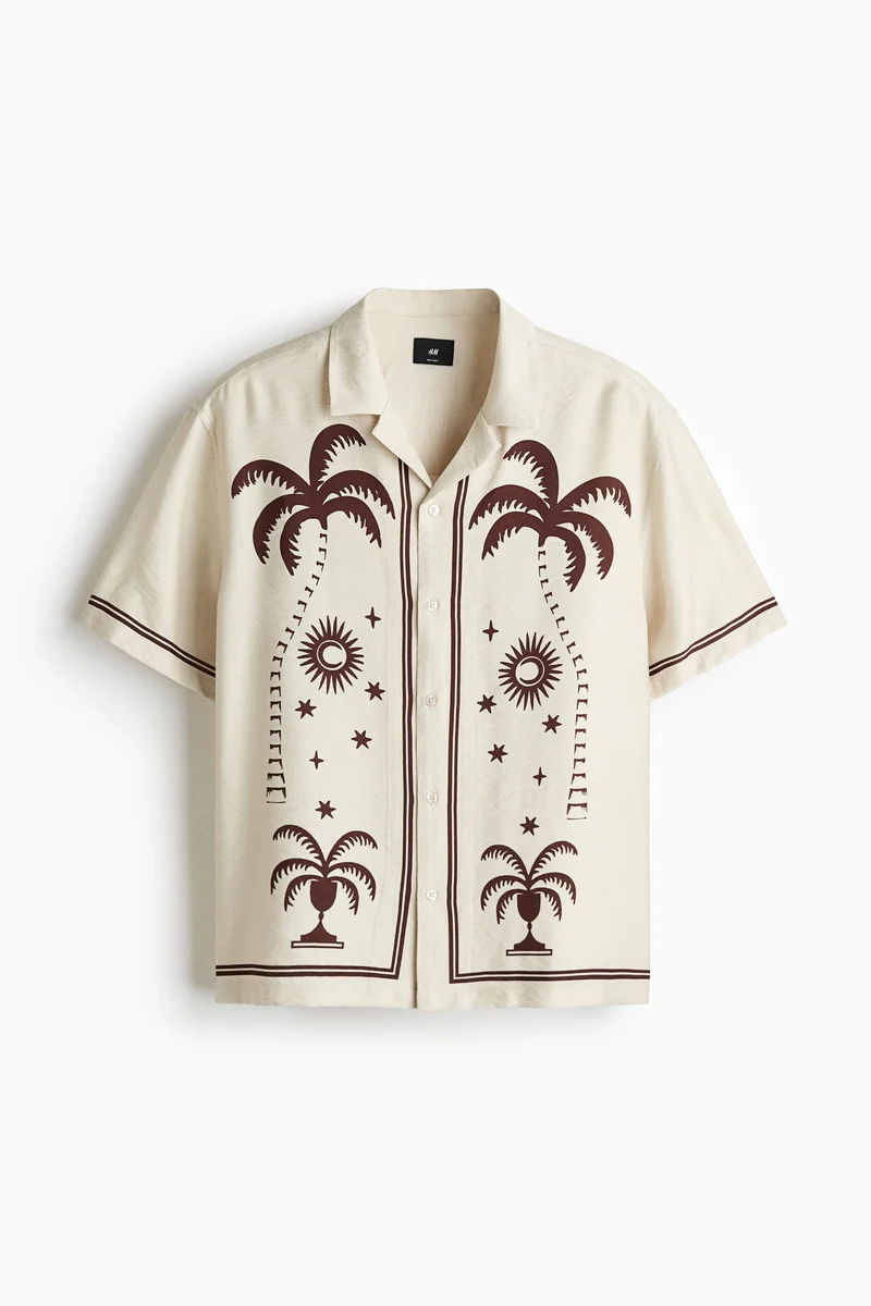 H&M  Relaxed Fit Printed resort shirt for Men | Best Price UAE