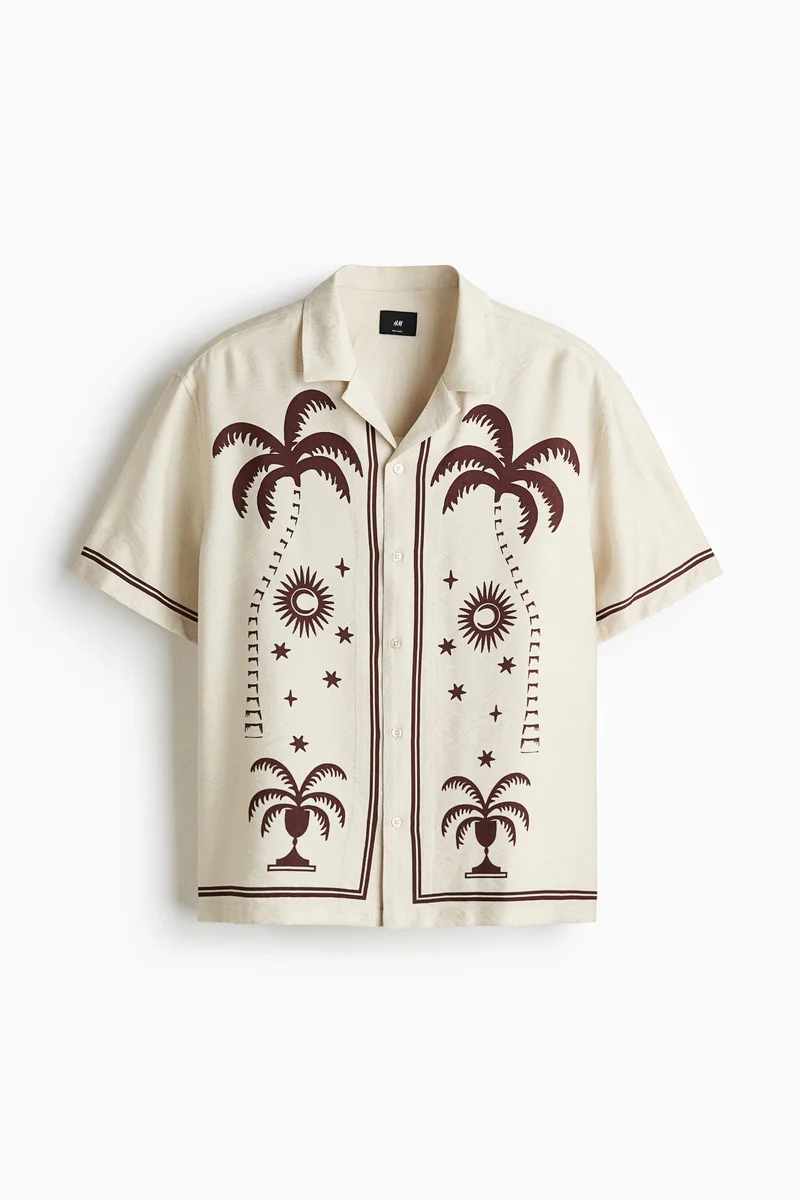 H&M  Relaxed Fit Printed resort shirt for Men | Best Price UAE