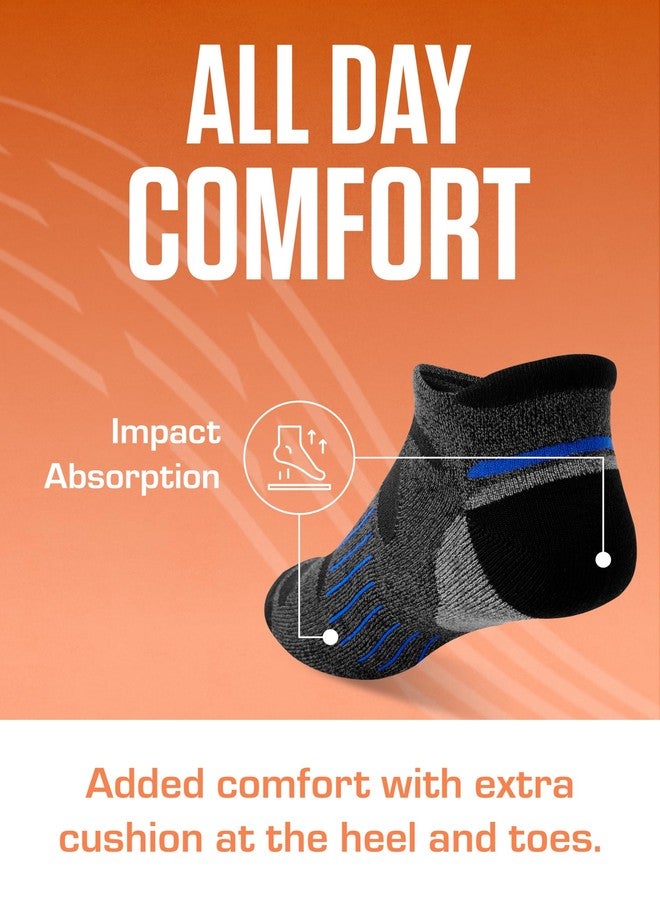 سوف سول جوارب رياضية ناعمة من الخيزران مبطنة عالية الأداء، بدون ظهور، مع عروة للكعب، عبوة متعددة (6 أزواج)، أسود، مقاس رجالي 10-13 - Image 3