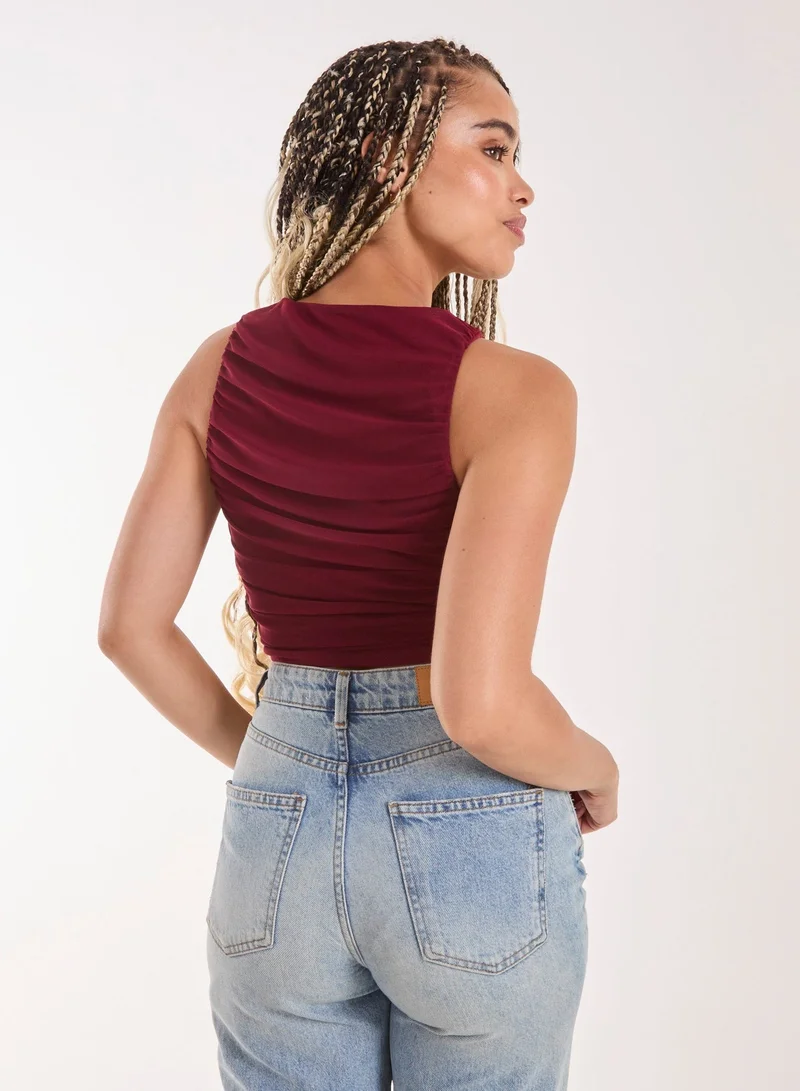 Pink Vanilla Racer Top Plain