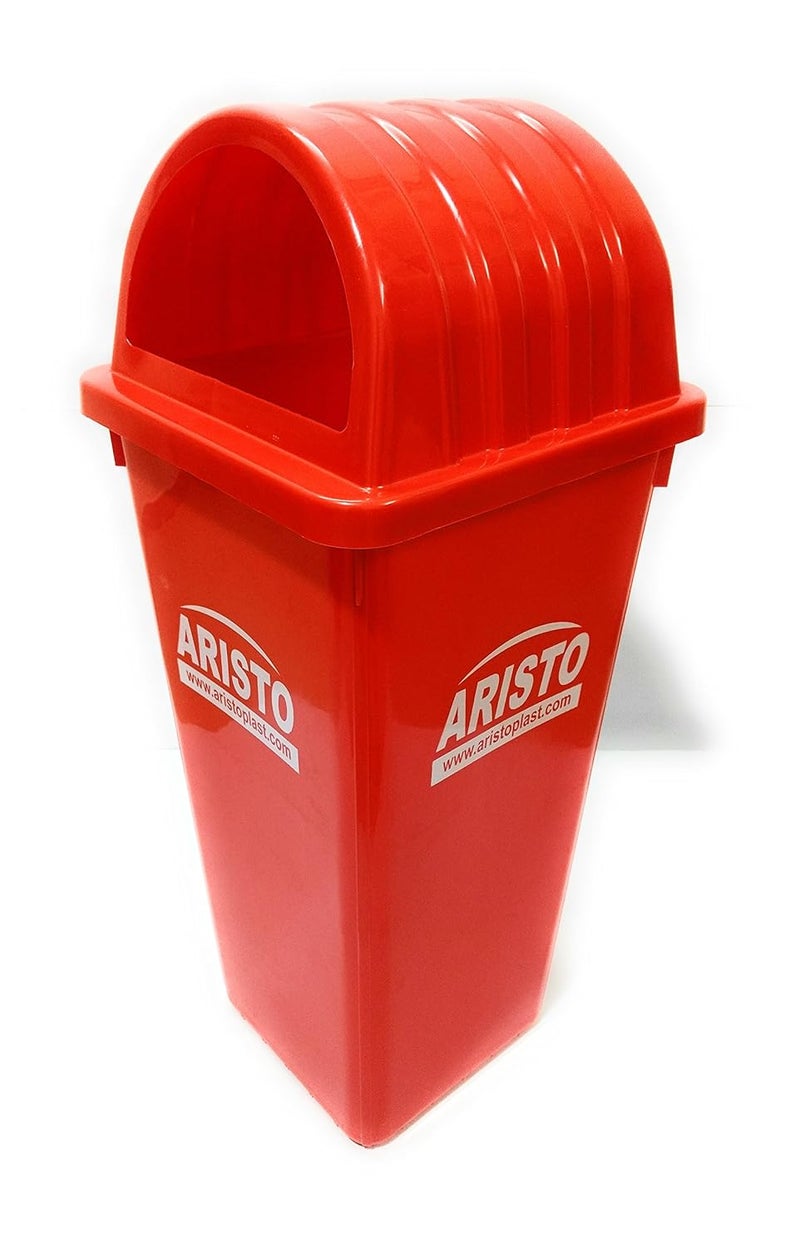 ARISTO Square Dome Lid Big Garbage Waste Dustbin Trash Bucket 80 Liters Red Color Can Be Used for Garbage Waste Management Wet Dry - Image 2