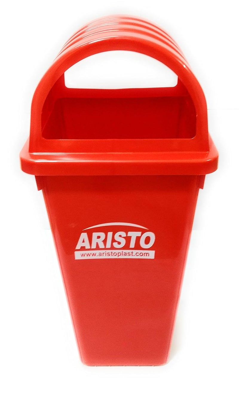 ARISTO Square Dome Lid Big Garbage Waste Dustbin Trash Bucket 80 Liters Red Color Can Be Used for Garbage Waste Management Wet Dry - Image 1