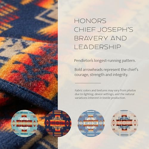 Pendleton Chief Joseph Crib Blanket 32" x 44" - Wool Cotton, Lightweight, Reversible, Soft and Durable Baby Blanket for Home and Travel - Aqua - Image 3