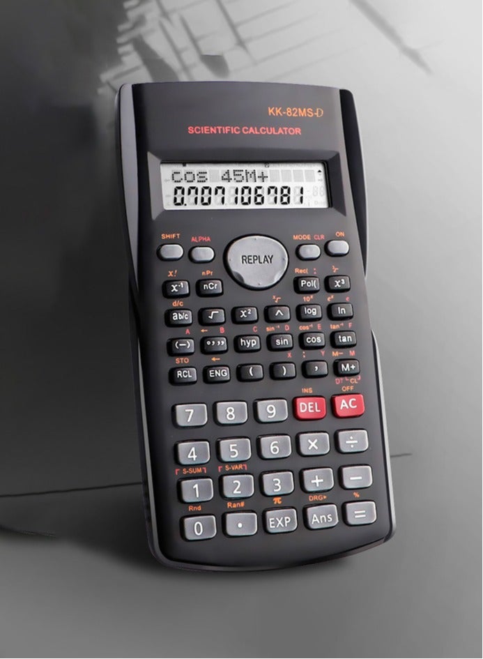JSDUN 12-Digit Scientific Calculator Student Financialfor use with Fractions Statistics Chemistry MathGeneral Calculator Battery Powered Lightweight Durable Long Lasting Design Black - Image 1
