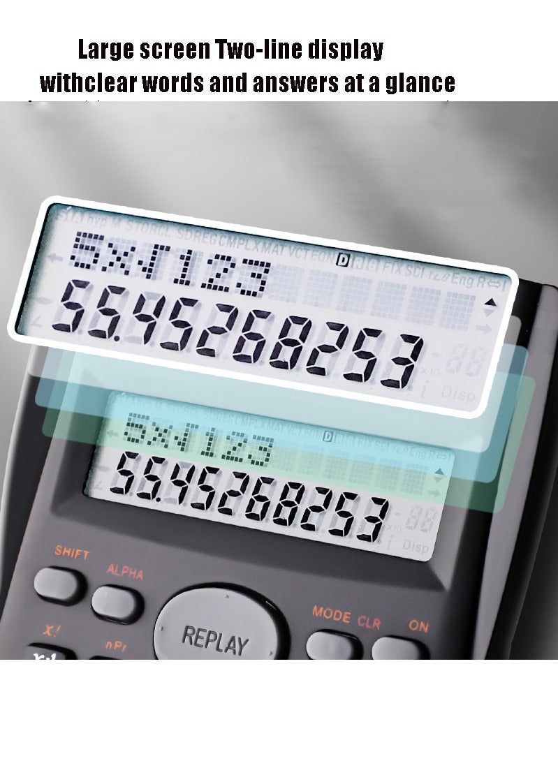 JSDUN 12-Digit Scientific Calculator Student Financialfor use with Fractions Statistics Chemistry MathGeneral Calculator Battery Powered Lightweight Durable Long Lasting Design Black - Image 3