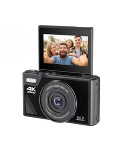 Generic 4K Digital Camera, 64MP UHD Autofocus Vlogging Camera, Compact Travel Camera With 18x Zoom, Outdoor Sports Camera For Photography And Videography, (1pc, Black)  - Image 1
