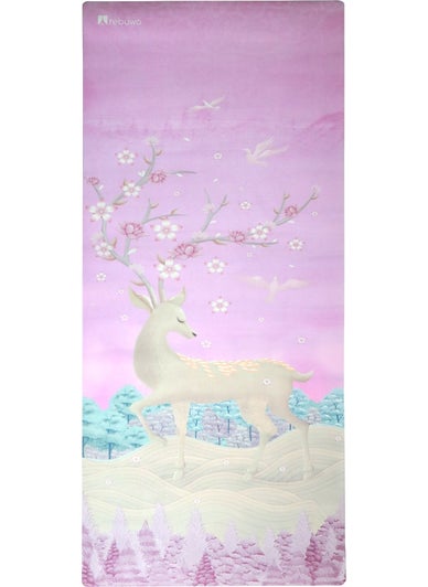 Rebuwo Non-Slip 5mm Suede Children Natural Rubber Yoga Mat Pilates Mat Pink 136 X 62 cm  - Image 2