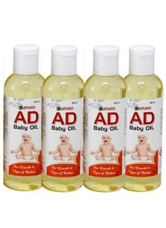 Afflatus Ayurvedic Ad Vitamin Baby Massage Oil 100Ml For Healthy Babies & Infants ; Glowing Skin & Rich Moisturizer For All Skin Types (Pack Of 4)  - Image 1