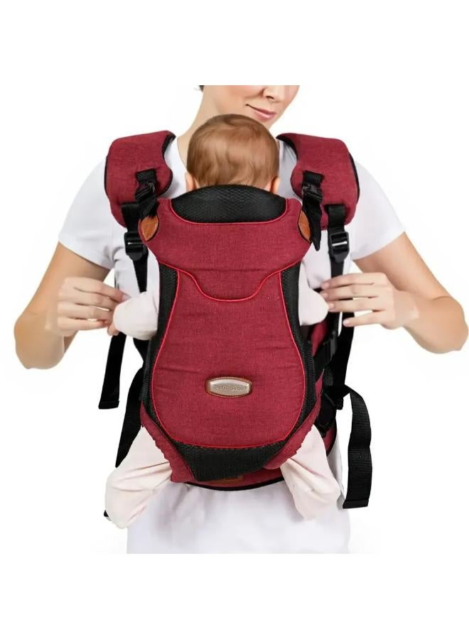 Petit Bebe Baby Carrier Premium Max – Linen Dark & Red - Image 2