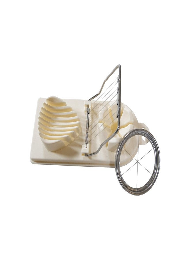 Simply Served 2-In-1 Egg Slicer, Perfect Wedges or Slices, Durable Stainless Steel, Cut Eggs, Strawberries, Kiwi and More, Dishwasher Safe - Image 2