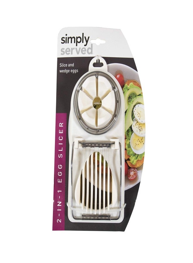 Simply Served 2-In-1 Egg Slicer, Perfect Wedges or Slices, Durable Stainless Steel, Cut Eggs, Strawberries, Kiwi and More, Dishwasher Safe - Image 3