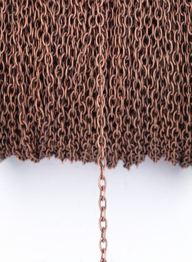 Fodattm 20ft 4x6mm Twisted Cross Chains Metal Cable Chain Link and 20pcs Lobster Clasp & 100pcs Open Jump Ring Jewelry Making Chain for DIY Making Bracelet Necklace (Red Copper) - Image 2