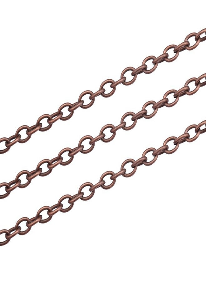 Fodattm 20ft 4x6mm Twisted Cross Chains Metal Cable Chain Link and 20pcs Lobster Clasp & 100pcs Open Jump Ring Jewelry Making Chain for DIY Making Bracelet Necklace (Red Copper) - Image 3